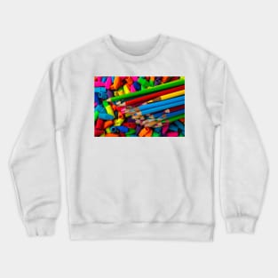 Colorful Pencils And Erasers Crewneck Sweatshirt